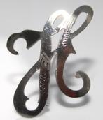 Schitterende Elegante Zilveren Letter H Broche, Sieraden, Tassen en Uiterlijk, Antieke sieraden, Broche, Zilver, Verzenden