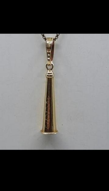 Gouden 14 karaat Amsterdammertje hanger Amsterdams paaltje beschikbaar voor biedingen