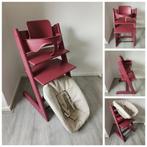 Stokke Tripp Trapp heather pink met babyset en newbornset, Ophalen of Verzenden, Zo goed als nieuw, Stokke Tripp Trapp, Stoelverkleiner