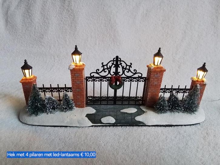 Kerstdorp Toegangshek met 4 led-lantaarns, Diversen, Kerst, Nieuw, Ophalen