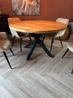 Mango houten eettafel rond, Huis en Inrichting, Tafels | Eettafels, Ophalen of Verzenden, Zo goed als nieuw, Rond, 100 tot 150 cm