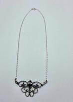 Art Deco Zilveren Ketting Met Blauwe Emaille, Sieraden, Tassen en Uiterlijk, Antieke sieraden, Verzenden, Zilver, Ketting