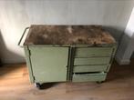 gereedschapswagen werkplaats kast boekenkast, Huis en Inrichting, Ophalen, Gebruikt, 100 tot 150 cm, Vintage retro patina