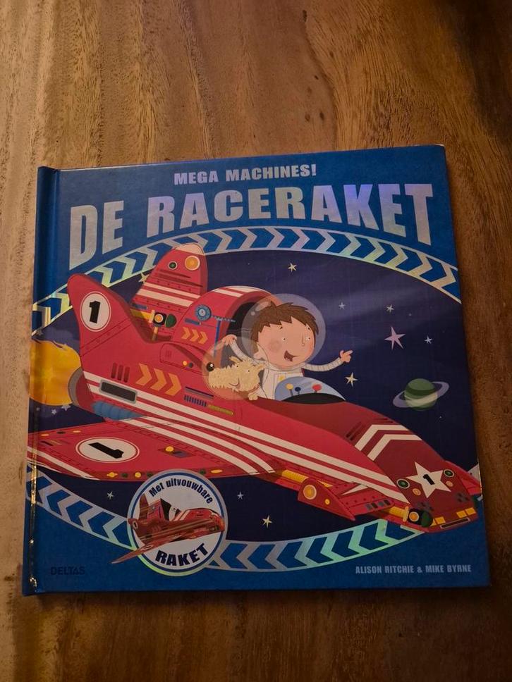 De Racerraket - Mega Machines! Kinderboek, Boeken, Kinderboeken | Baby's en Peuters, Zo goed als nieuw, 3 tot 4 jaar, Uitklap-, Voel- of Ontdekboek
