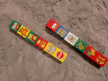 Vintage Lego Duplo blokken met plaatjes x12 stuks beschikbaar voor biedingen