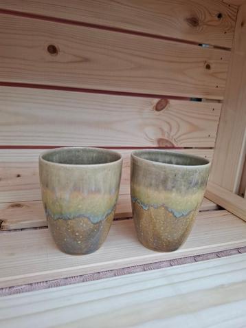 2 stuks handgemaakte keramiek bekers Dessert Medium  beschikbaar voor biedingen