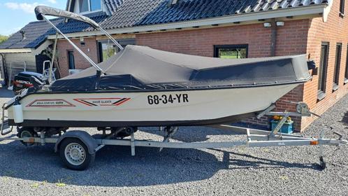Console boot Waveglider 510, mercury 60pk, trailer 750kg, Watersport en Boten, Vis- en Consoleboten, Zo goed als nieuw, 50 tot 70 pk