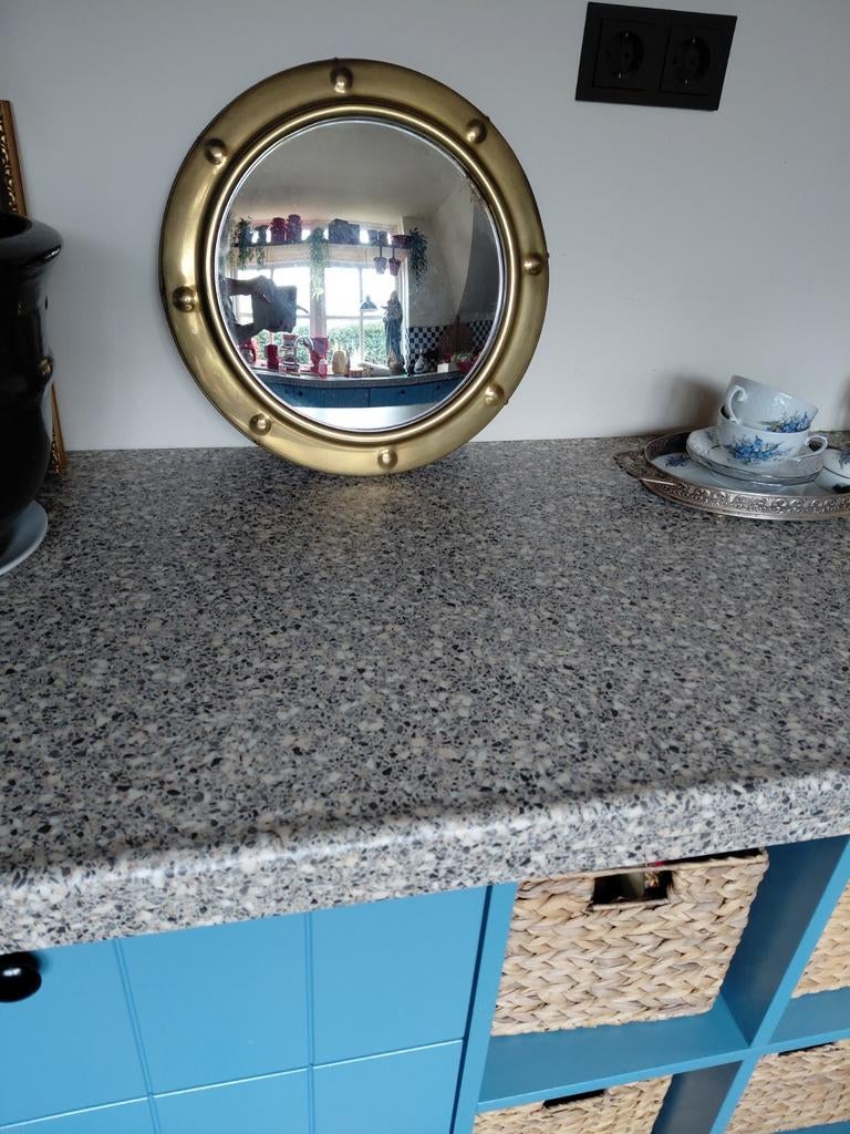 Antieke Spiegel Patrijspoort - 38cm, Huis en Inrichting, Woonaccessoires | Spiegels, Minder dan 50 cm, Gebruikt, Rond, Ophalen of Verzenden