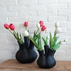 Tulpenvaas zwart, Huis en Inrichting, Woonaccessoires | Vazen, Minder dan 50 cm, Nieuw, Ophalen of Verzenden, Zwart