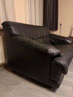 Zwarte lederen 2-zitsbank, Ophalen, Gebruikt, Tweepersoons, Leer