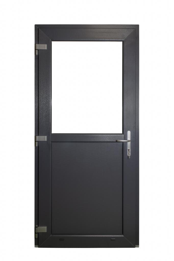 Deur 1/2 glas Antraciet b98 x h215 RAL7016, Doe-het-zelf en Verbouw, Deuren en Horren, Nieuw, Buitendeur, 200 tot 215 cm, 80 tot 100 cm