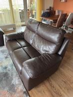 lederen bankstel bruin Chateau D'ax, Huis en Inrichting, Banken | Bankstellen, Ophalen, Gebruikt, Rechte bank, 200 tot 250 cm