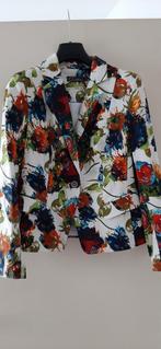 Bloemenprint Jasje - Maat M, Maat 38/40 (M), B thee, Wit, Ophalen of Verzenden