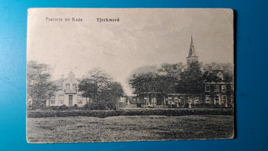 Tjerkwerd Pastorie en Kade, Ophalen of Verzenden, Voor 1920, Gelopen, Friesland