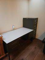 Bureau  met opbergkast dossierkast stalen kast, Ophalen