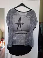 Grijs met zwart doorschijnend shirt van Catwalk Junkie  mt M, Maat 38/40 (M), Zwart, Ophalen of Verzenden, Catwalk Junkie