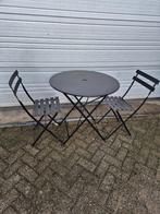 14x setjes Gebruikte fermob bistro set zwart d77 2 stoelen, Ophalen, Gebruikt, Overige materialen, 2 zitplaatsen
