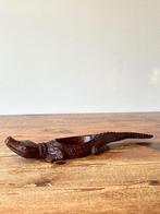 Sculptuur / schaal - krokodil - hout - handgestoken, Ophalen of Verzenden