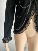 H969 Elisa Landri maat M=38/40 apart fijn-gebreid vest zwart, Kleding | Dames, Truien en Vesten, Maat 38/40 (M), Elisa Landri