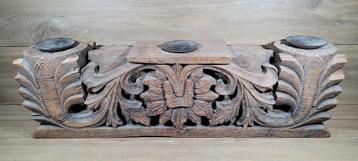 Oud hout snijwerk / kandelaar /ornament uit Azie beschikbaar voor biedingen