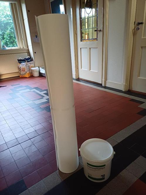 glasvezelbehang met lijm, Huis en Inrichting, Stoffering | Behang, Wit, 25 tot 50 m², Ophalen