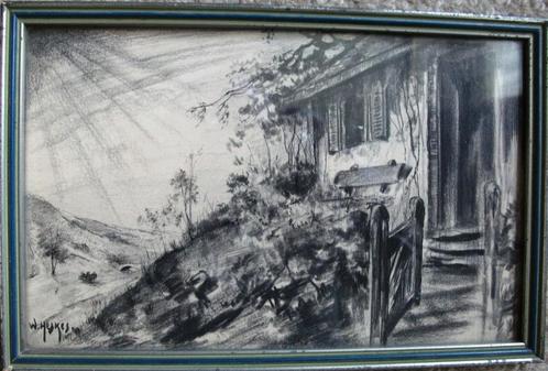 Florence ~1912 - W. Heskes (Wam) 1891-1973  - krijttekening, Antiek en Kunst, Kunst | Schilderijen | Klassiek, Ophalen of Verzenden