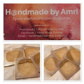 H@ndmade by Amri | epoxy onderzetters, set van 4 | #4 beschikbaar voor biedingen