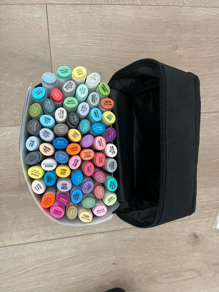 Ohuhu Markers - 60 Kleuren Set, Hobby en Vrije tijd, Tekenen, Zo goed als nieuw, Potlood of Stift, Verzenden