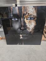 Plexiglas schilderij vrouw met goud 120x120cm, Ophalen of Verzenden
