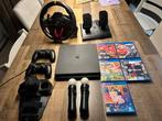 PlayStation 4 Slim 500GB + 5 Games, 2 Controllers, PS Move, Spelcomputers en Games, Met 2 controllers, Ophalen of Verzenden, Slim
