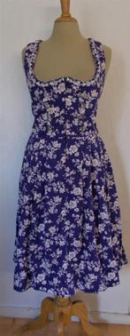 Romantische paars/wit folklore print jurk! 38, Maat 38/40 (M), Verzenden, Paars, Zo goed als nieuw