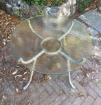 Bauhaus-stijl salontafel bijzettafel koffietafel glazen blad, Huis en Inrichting, Ophalen, 50 tot 100 cm, Rond, Zo goed als nieuw