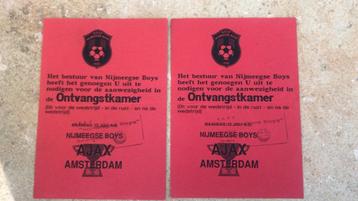 Toegangskaartjes Nijmeegse Boys - Ajax 1992