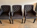 Mooie eetkamerstoelen donkergrijs (drie stuks), Huis en Inrichting, Ophalen, Gebruikt, Drie, Landelijk