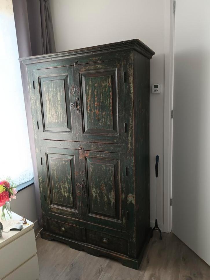 Antieke groene kast, Antiek en Kunst, Antiek | Meubels | Kasten, Ophalen