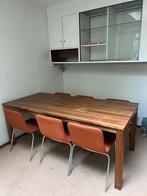 Teak houten eettafel 2 m , 92 cm en/of 6 stoelen, Ophalen, Gebruikt, 50 tot 100 cm, Vijf personen of meer