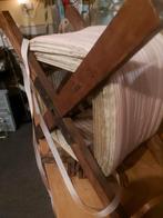 Antieke houten fabrieksspoel vol met antiek zijdelint nog, Ophalen of Verzenden