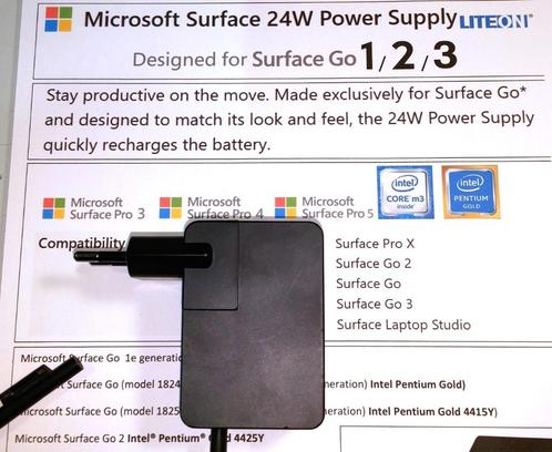 Microsoft Surface Go Pro 1736 15V 1.6A 24W Adapter Oplader, Computers en Software, Laptop-opladers, Refurbished, Ophalen of Verzenden