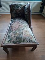 Antieke chaise longue / ligbank met gobelin stof, Ophalen