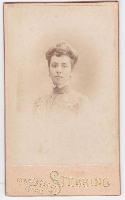 CDV Van een Vrouw - Foto Professeur Stebbing Parijs -, Verzamelen, Foto's en Prenten, Foto, Voor 1940, Verzenden