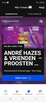 1 ticket Andre Hazes JR strand concert do 4 sep, Tickets en Kaartjes, Eén persoon, Augustus