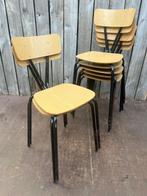 Obumex vintage formica stoelen | zwart frame, stapelbaar en, Gebruikt, Zwart, Ophalen of Verzenden, Vijf, Zes of meer stoelen