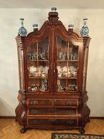 Barok wortelnotenhouten Vitrinekast, Huis en Inrichting, Kasten | Vitrinekasten, Ophalen, 200 cm of meer, Zo goed als nieuw, 25 tot 50 cm