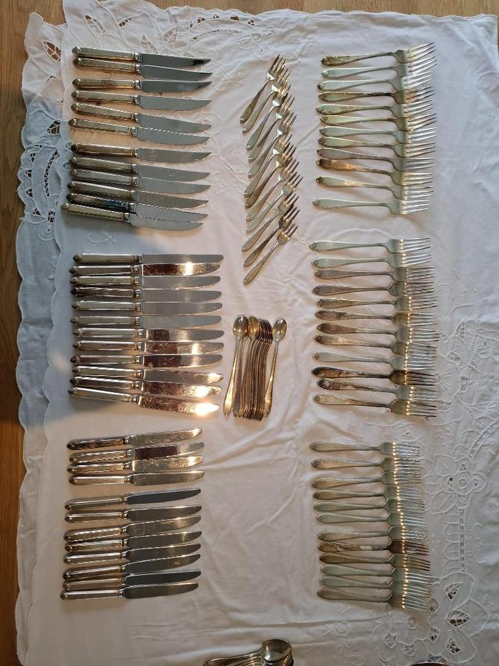 verzilvert bestek Keltum 12 personen 175 delig, Antiek en Kunst, Antiek | Bestek, Ophalen