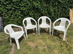 Gratis Witte tuinstoeltjes, Tuin en Terras, Ophalen, Gebruikt, Kunststof, Stapelbaar
