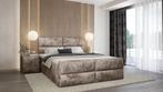 ~Prachtig~ Opberg Boxspring Croco Velvet ~ 180x200 €1099,- !, Delux, Ophalen of Verzenden, Crème, 180 cm