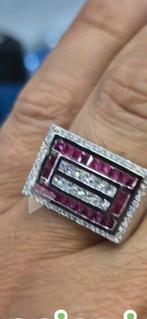 Wit gouden miljonairs ring 18 karaat, Sieraden, Tassen en Uiterlijk, Ringen, Ophalen, Wit, Heer, Zo goed als nieuw