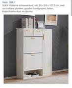Schoenenkast Suky, wit met goud, NIEUW IN DOOS, Ophalen of Verzenden, Nieuw