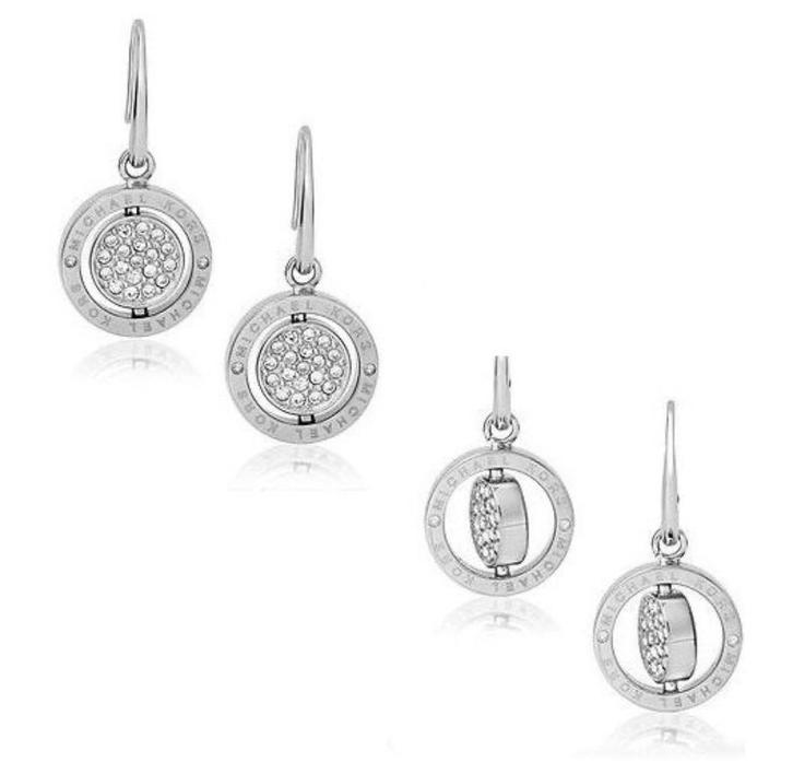 NIEUW: Michael Kors oorbellen - flip glitz, Sieraden, Tassen en Uiterlijk, Oorbellen, Nieuw, Hangers, Overige materialen, Zilver