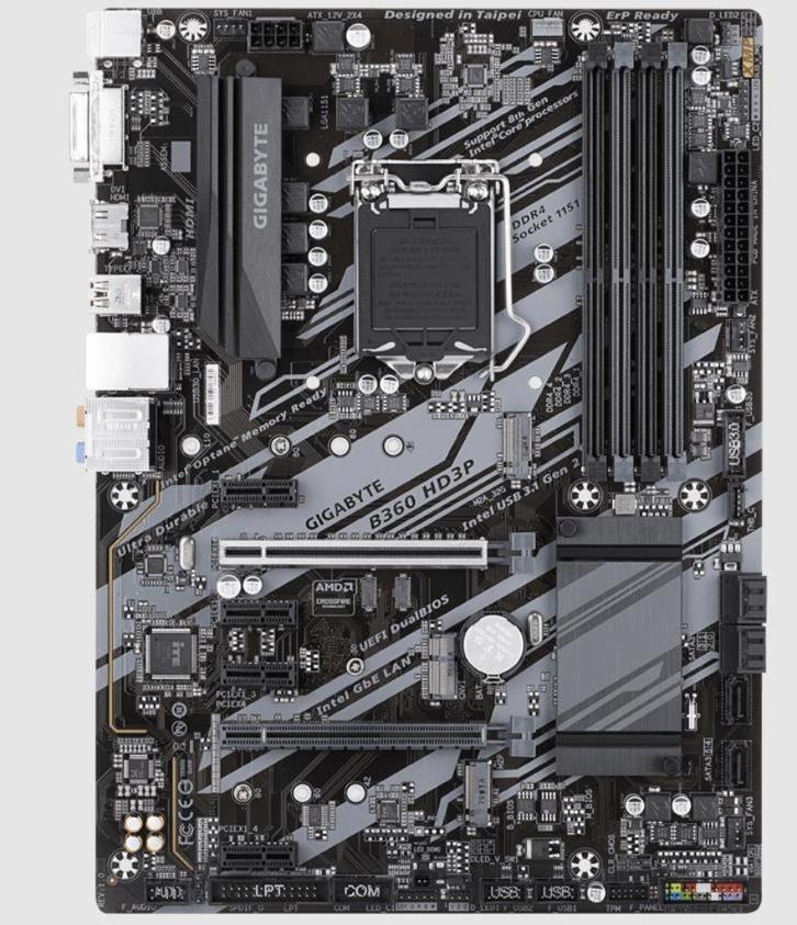 Gigabyte B360 HD3P Socket 1151, Computers en Software, Moederborden, Zo goed als nieuw, Intel, DDR4, Ophalen of Verzenden